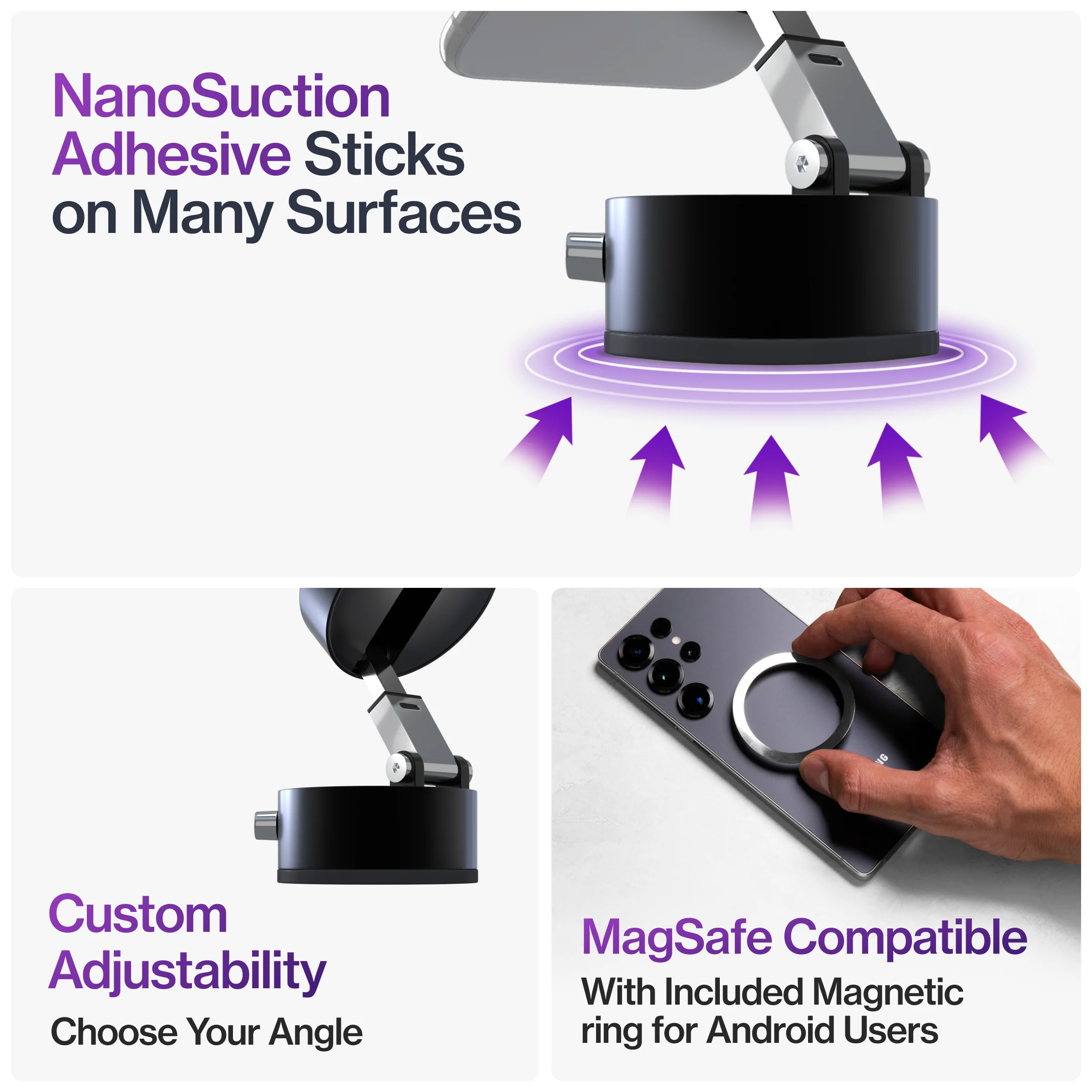 HyperMount (Gen 2) | Vacuum Car Mount | Compatible with All Smart Phones | iPhone or Android - Image 4