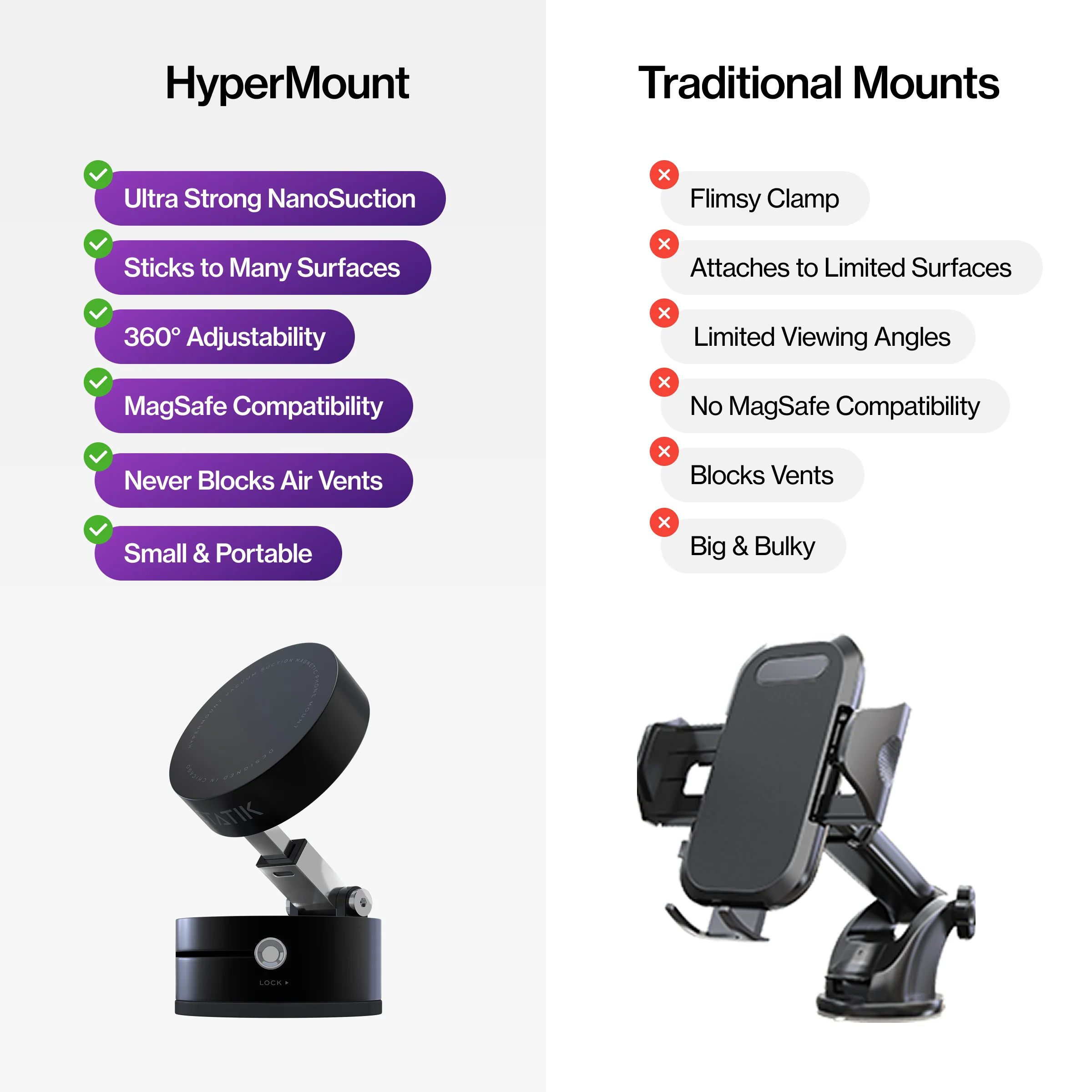 HyperMount (Gen 2) | Vacuum Car Mount | Compatible with All Smart Phones | iPhone or Android - Image 8